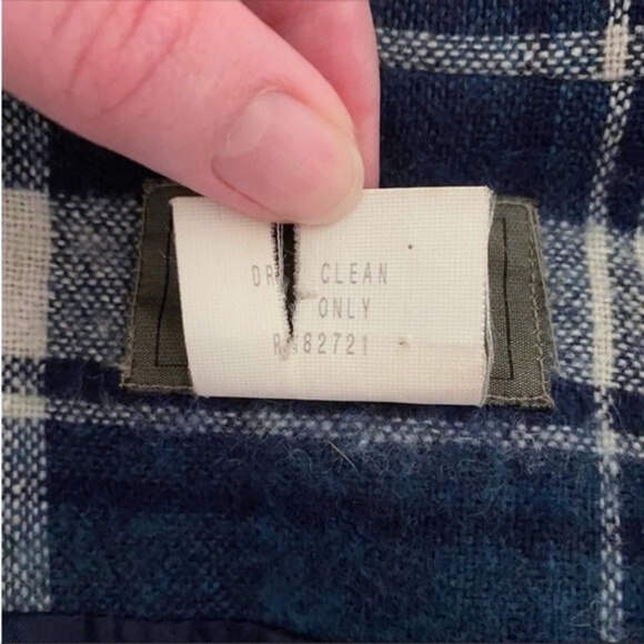 Vintage 90s Wool Blend Blue Plaid Jacket Medium - Picture 15 of 15